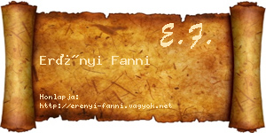 Erényi Fanni névjegykártya
